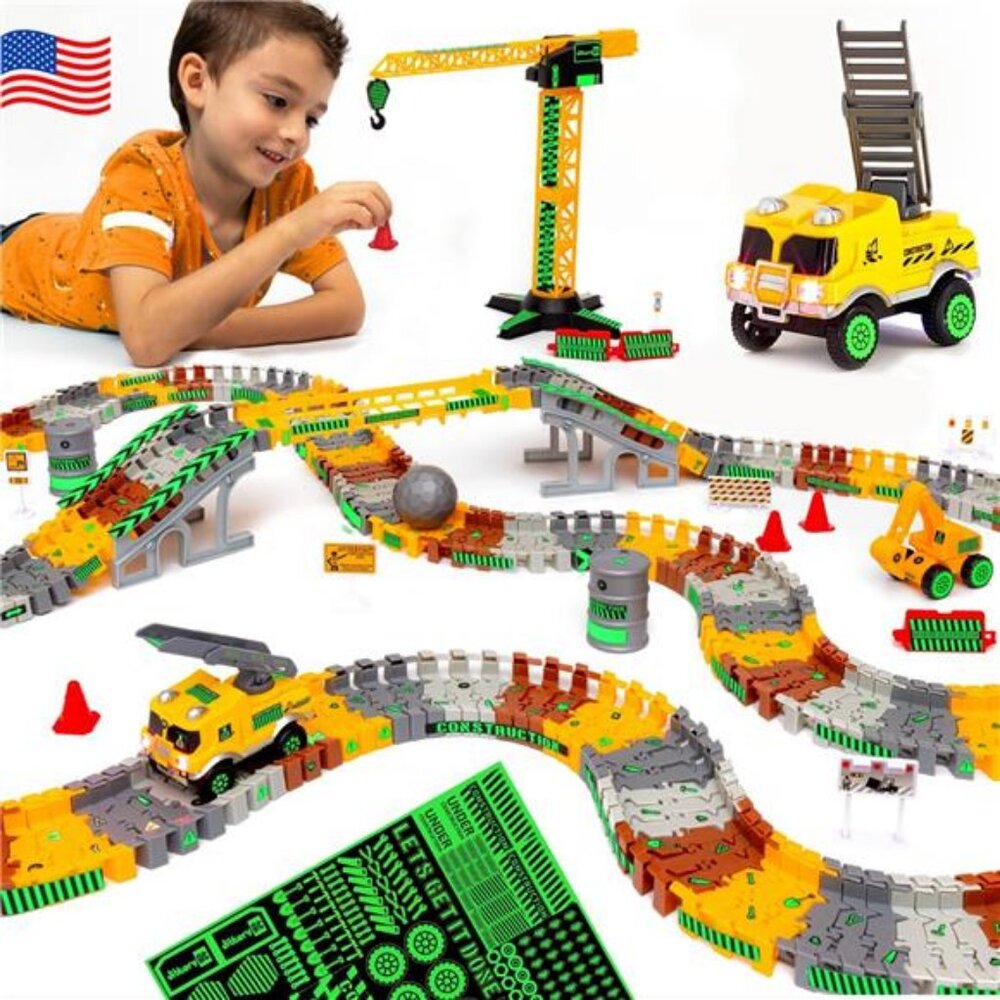 Construction Race Track Site Toy - Including Sandbox Vehicles